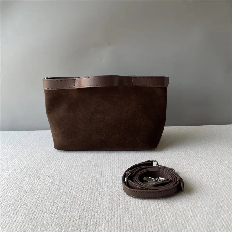 Faux Suede Shoulder Bag