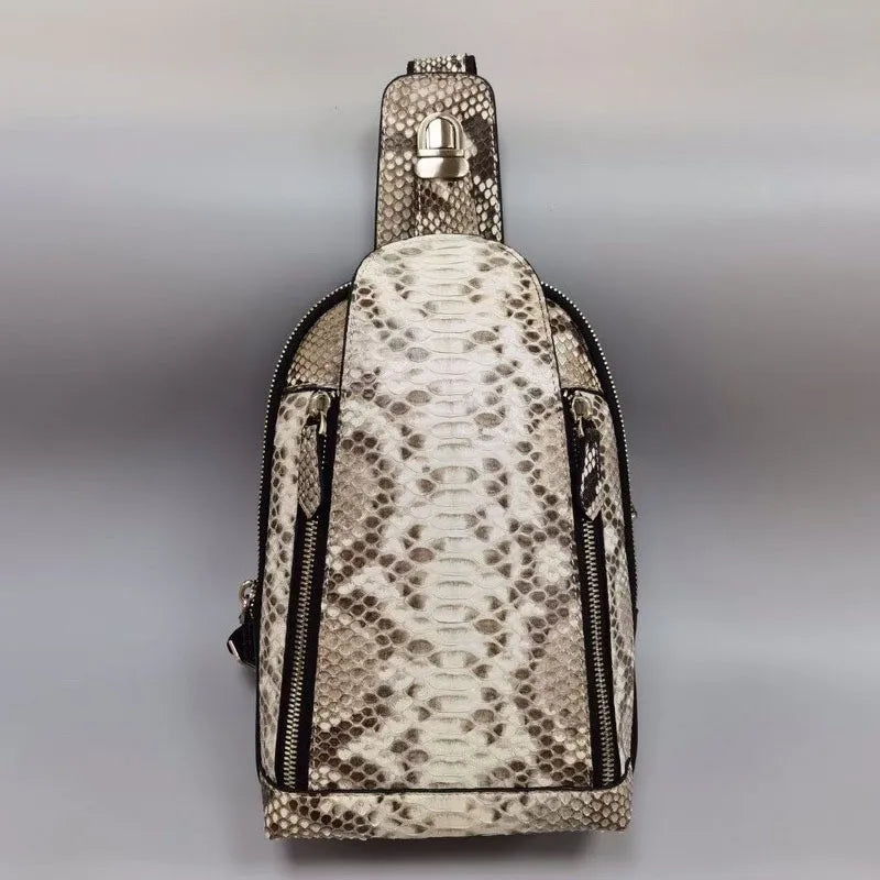 Vintage Snakeskin Leather Chest Bag