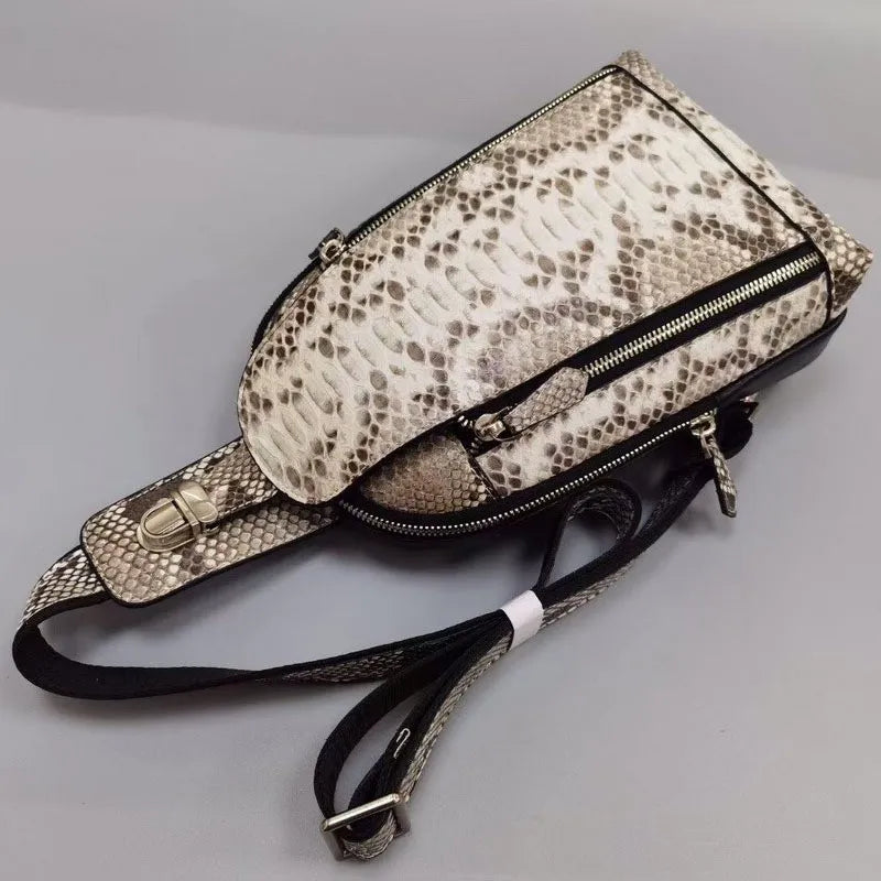 Vintage Snakeskin Leather Chest Bag