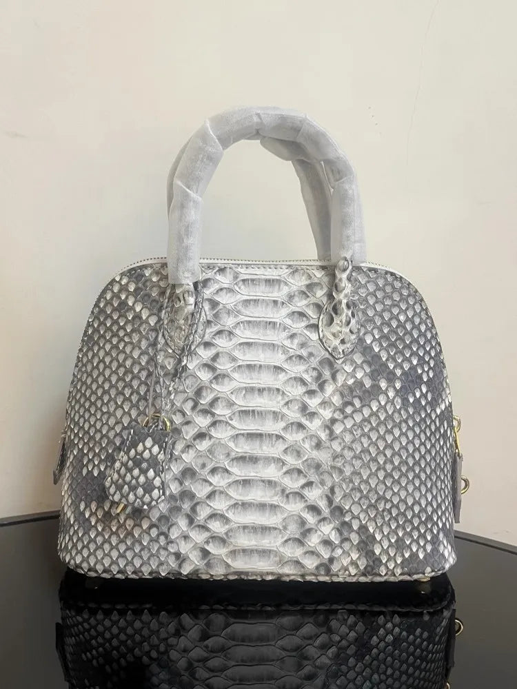 Retro Snakeskin Leather Handbag