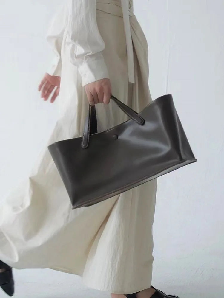 Leather Large Capacity Tote Bag