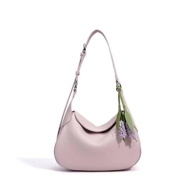 Soft Leather Buckle Shoulder Bag