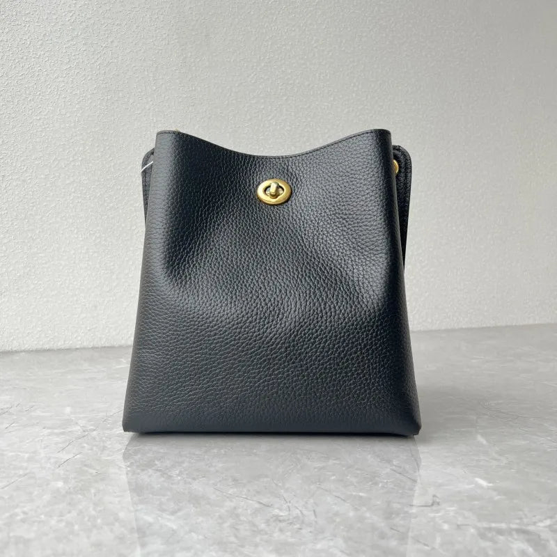 Leather Bucket Shoulder Bag