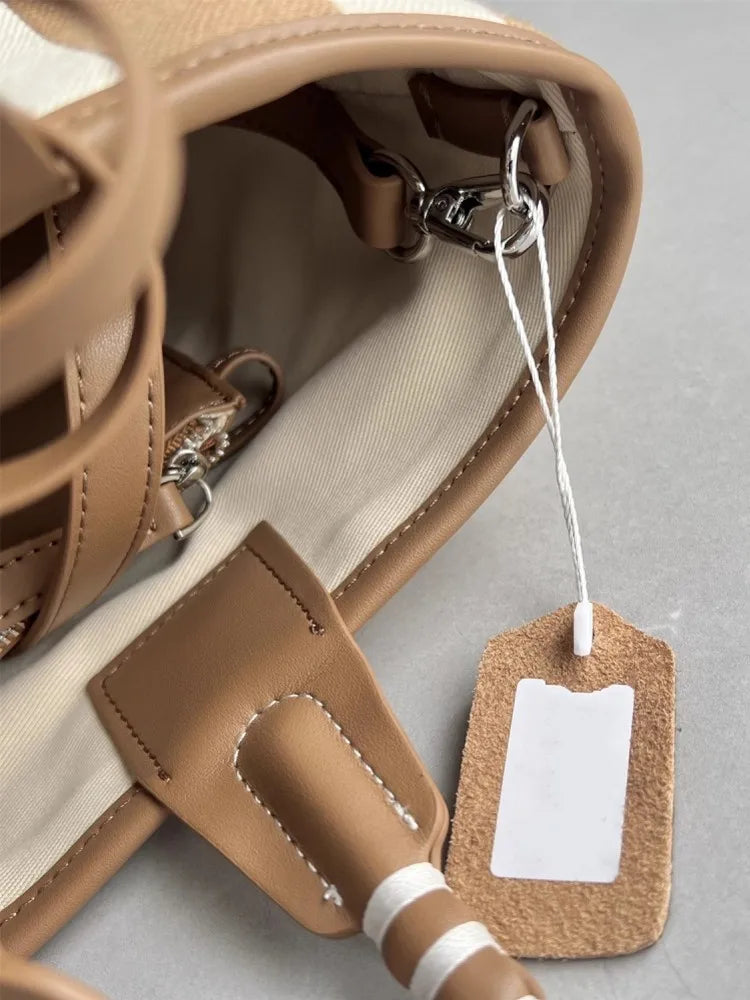 Striped Canvas Tote Bag