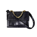 Leather Chain Flap Satchel Bag