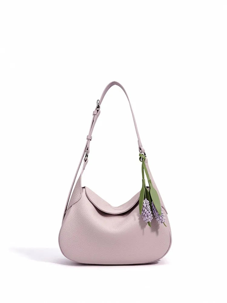 Soft Leather Buckle Shoulder Bag