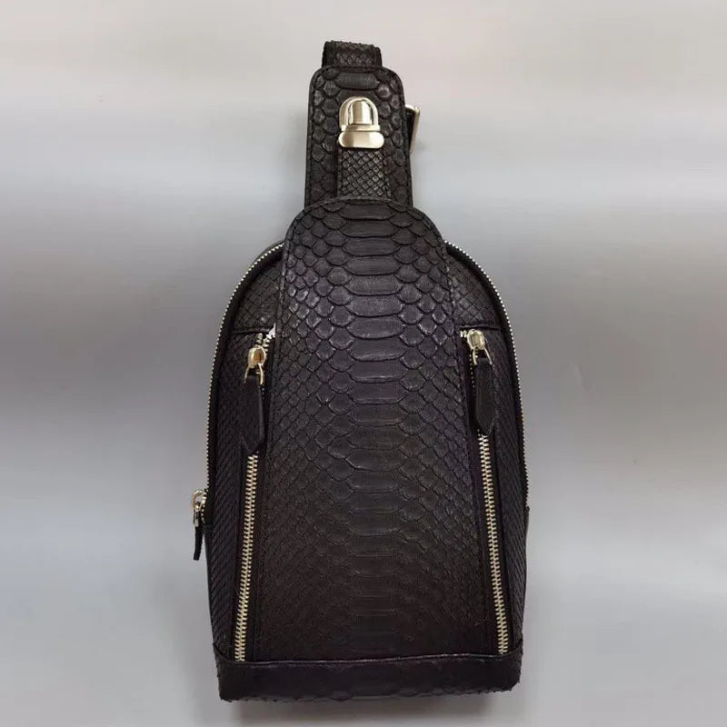 Vintage Snakeskin Leather Chest Bag