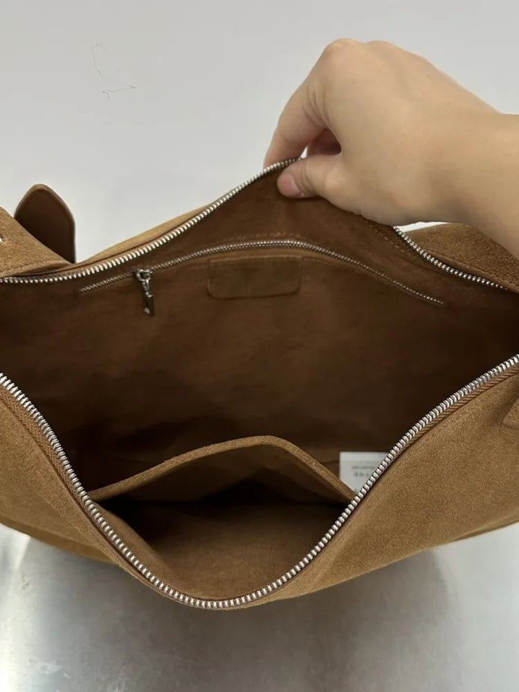 Suede Dumpling Shoulder Bag