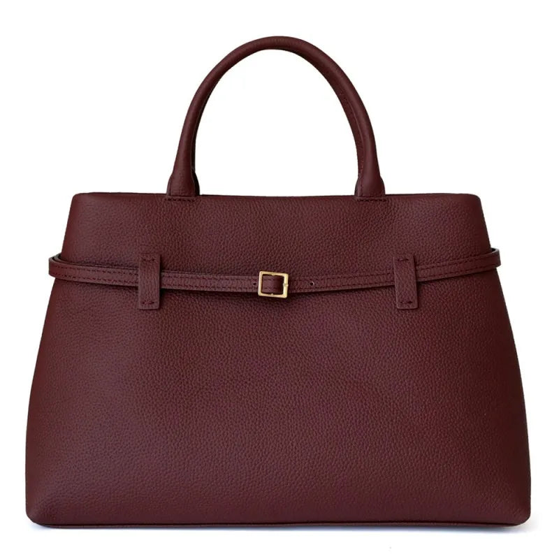 Leather Top Handle Tote Bag