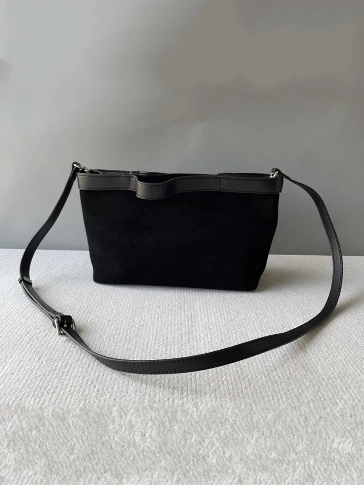 Faux Suede Shoulder Bag