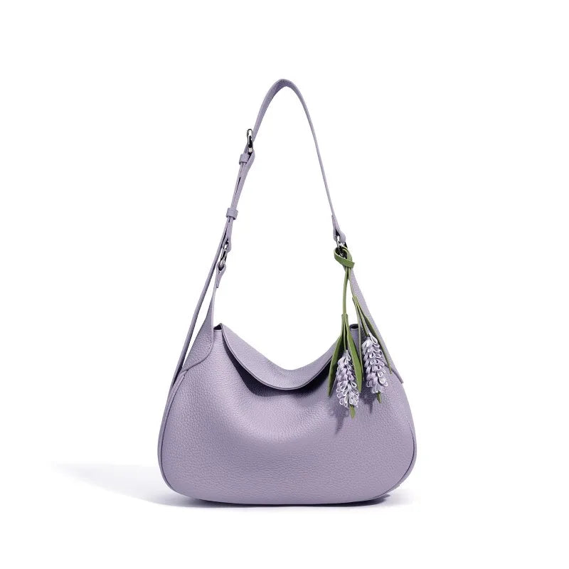 Soft Leather Buckle Shoulder Bag