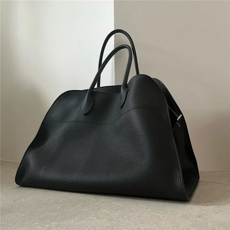 Leather Oversized Top Handle Bag