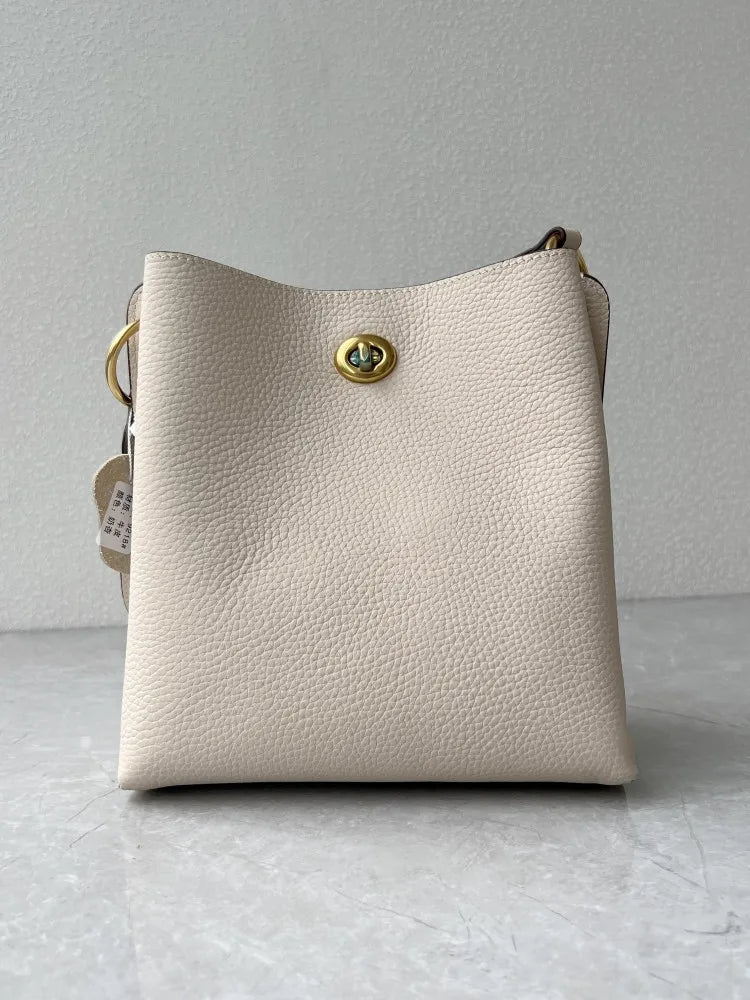 Leather Bucket Shoulder Bag