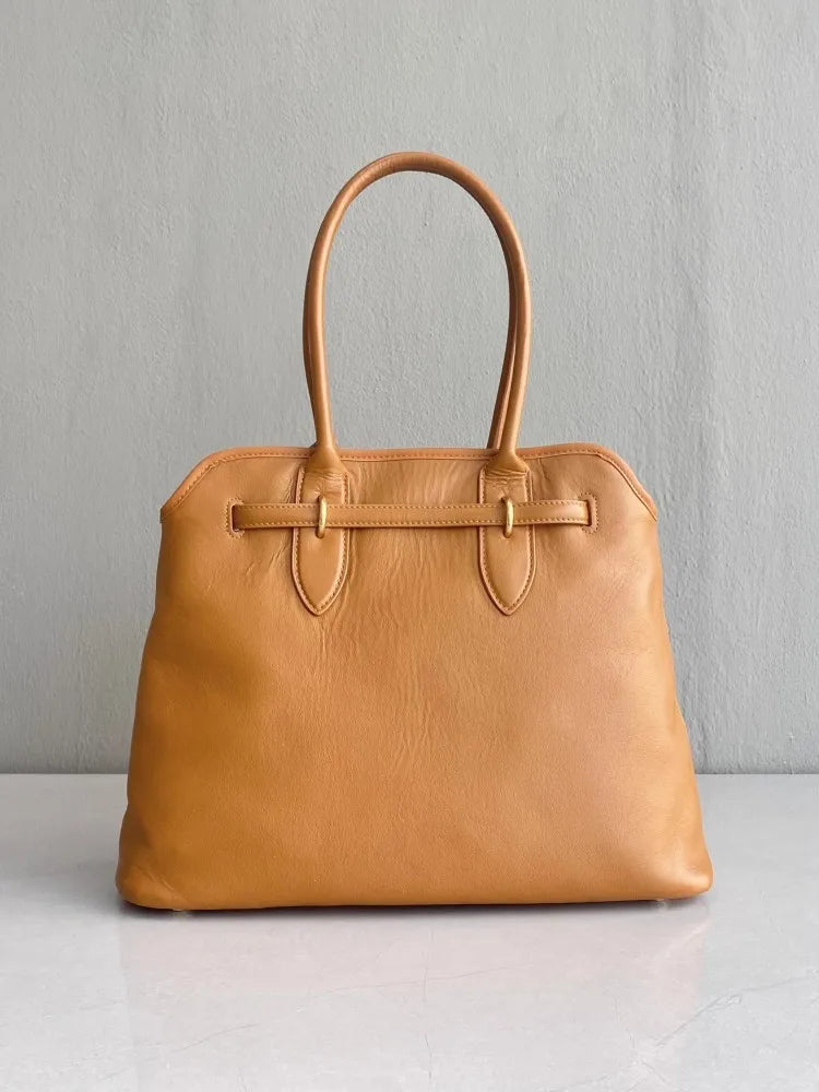 Leather Buckle Tote Bag