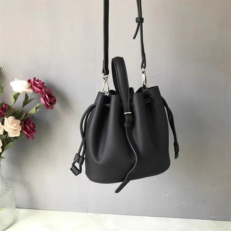 Mini Leather Bucket Bag