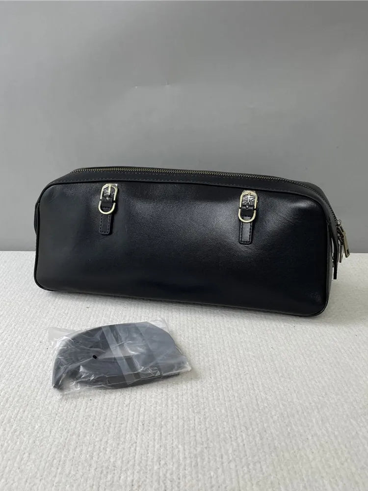 Leather Zip Shoulder Bag