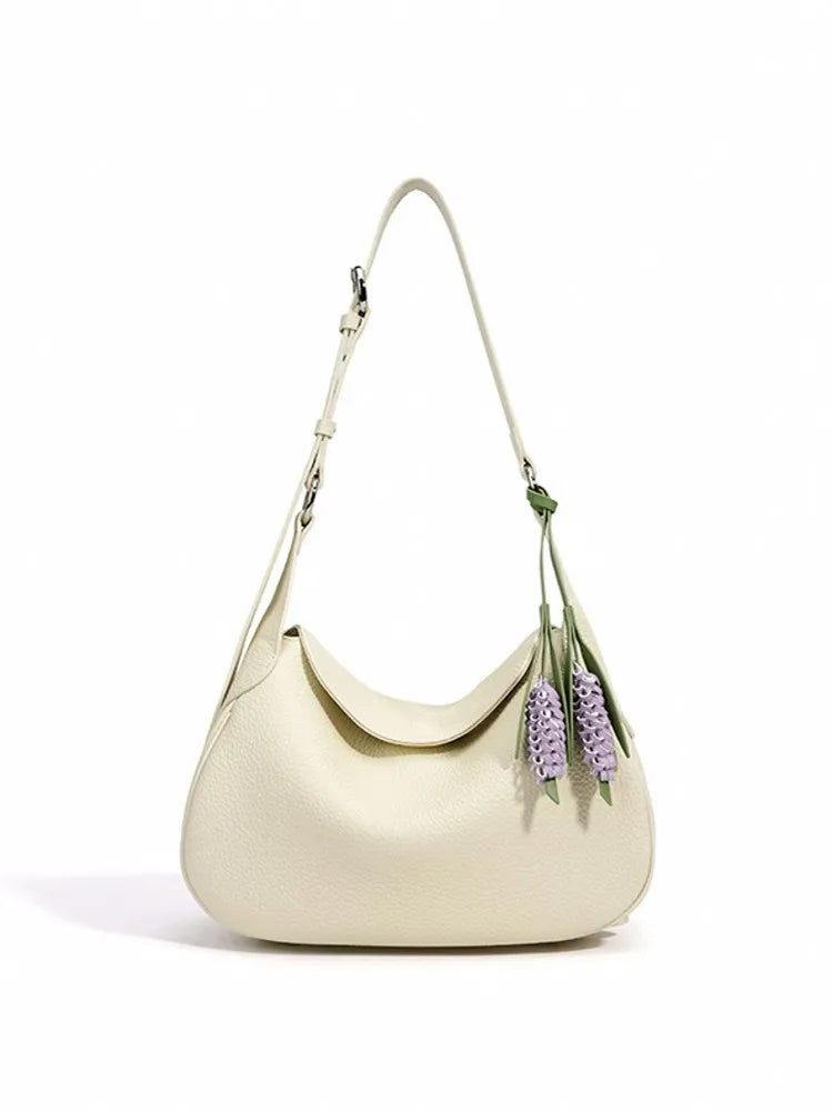 Soft Leather Buckle Shoulder Bag