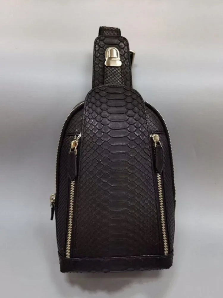 Vintage Snakeskin Leather Chest Bag