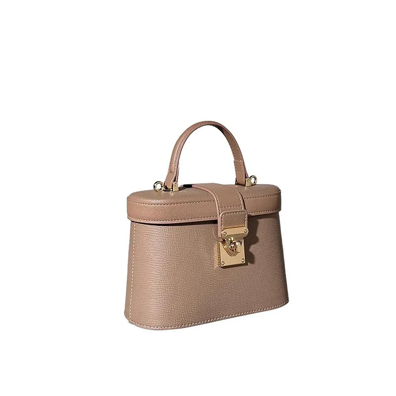 Leather Top Handle Flap Bag