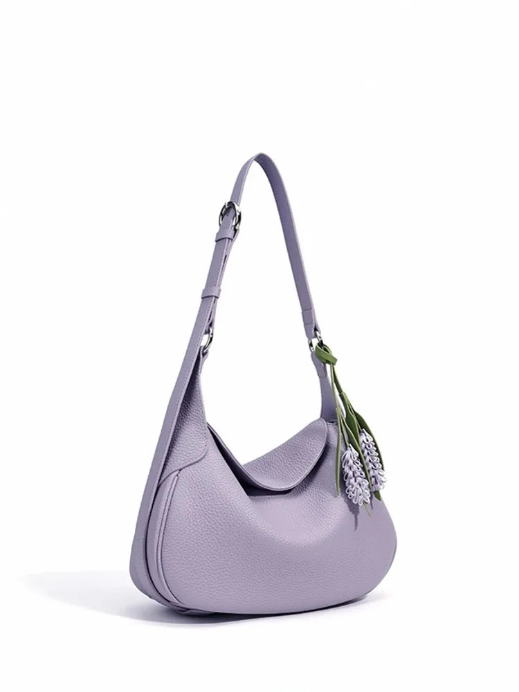 Soft Leather Buckle Shoulder Bag
