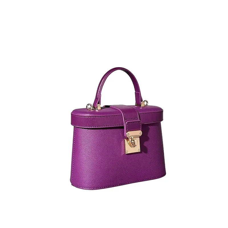 Leather Top Handle Flap Bag
