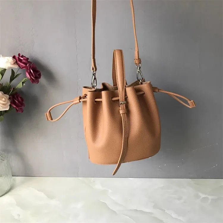 Mini Leather Bucket Bag