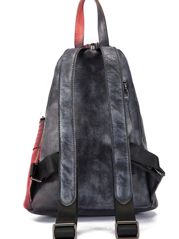 Colorblock Leather Backpack