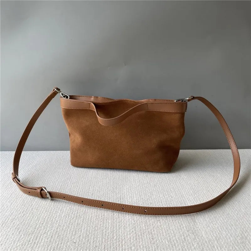 Faux Suede Shoulder Bag