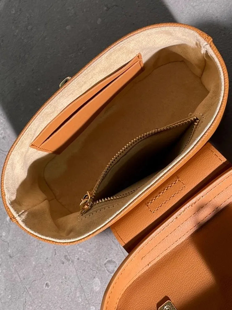 Leather Top Handle Flap Bag