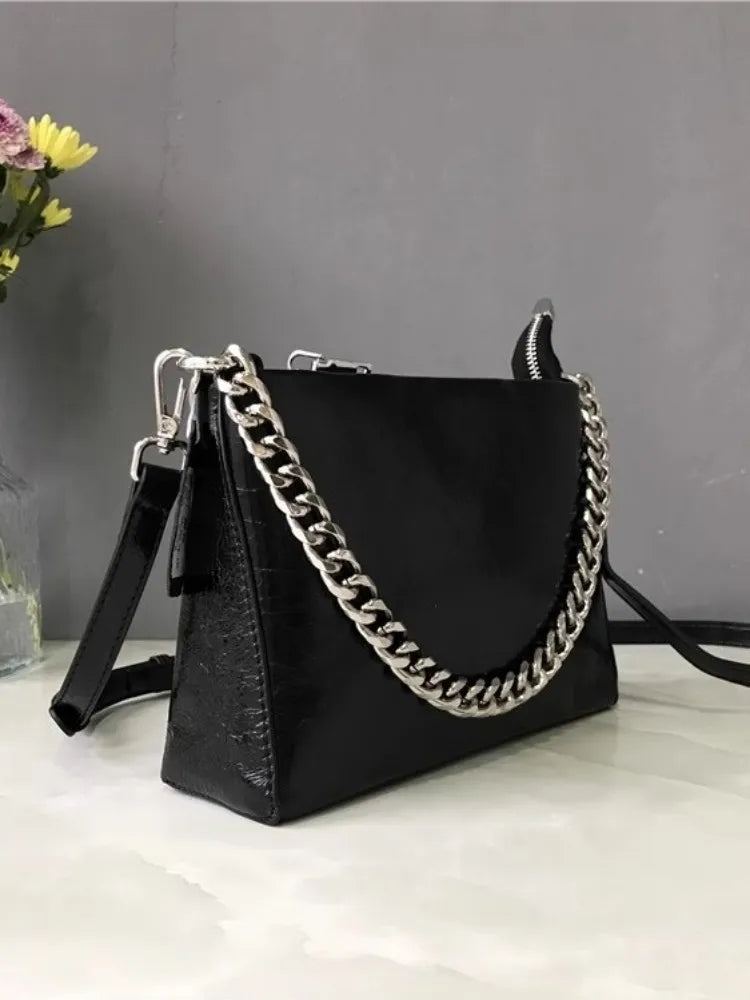 Leather Chain Shoulder Bag