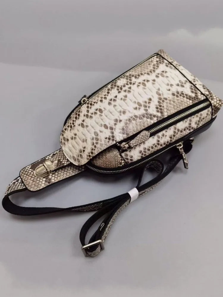 Vintage Snakeskin Leather Chest Bag