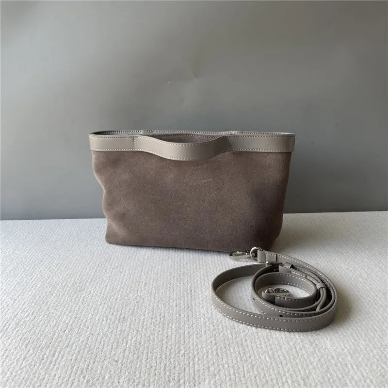 Faux Suede Shoulder Bag