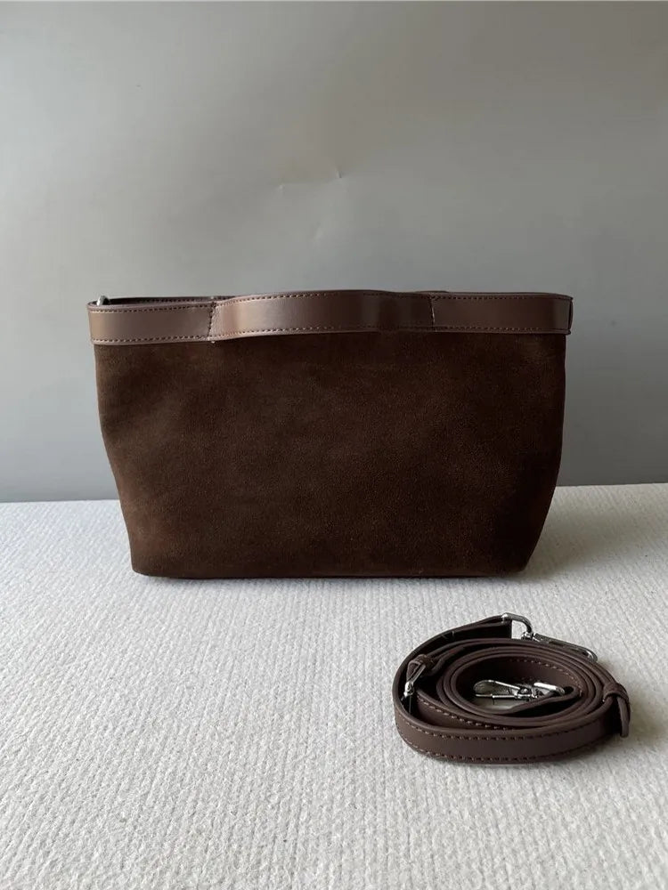 Faux Suede Shoulder Bag