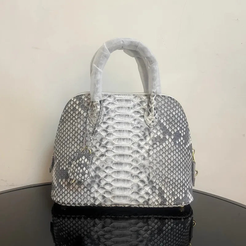 Retro Snakeskin Leather Handbag