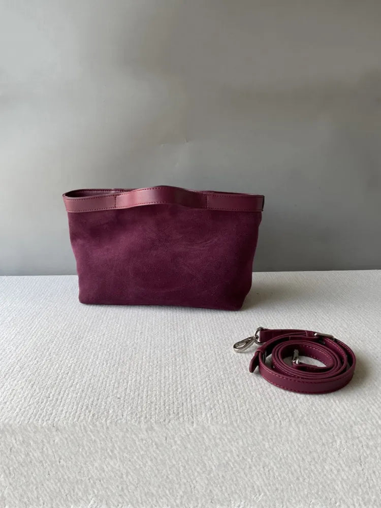 Faux Suede Shoulder Bag