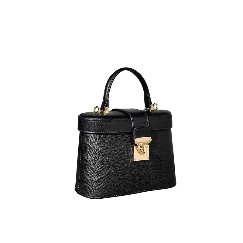 Leather Top Handle Flap Bag