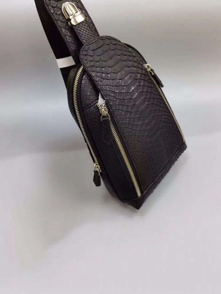 Vintage Snakeskin Leather Chest Bag