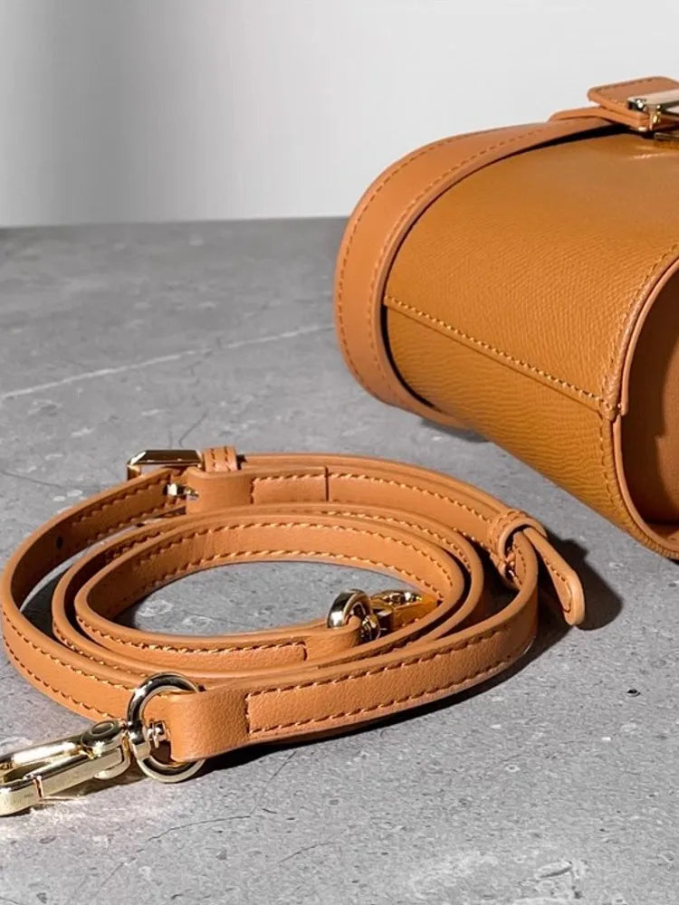 Leather Top Handle Flap Bag