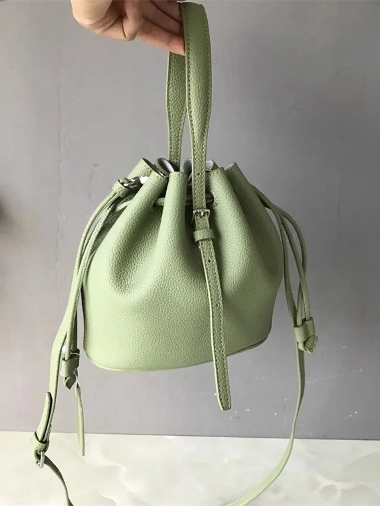 Mini Leather Bucket Bag