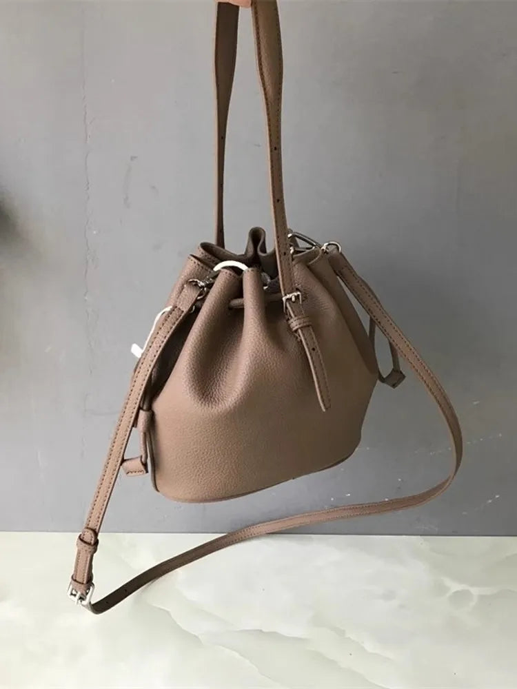 Mini Leather Bucket Bag
