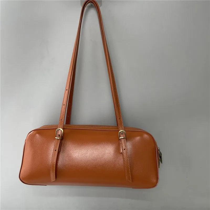 Leather Zip Shoulder Bag