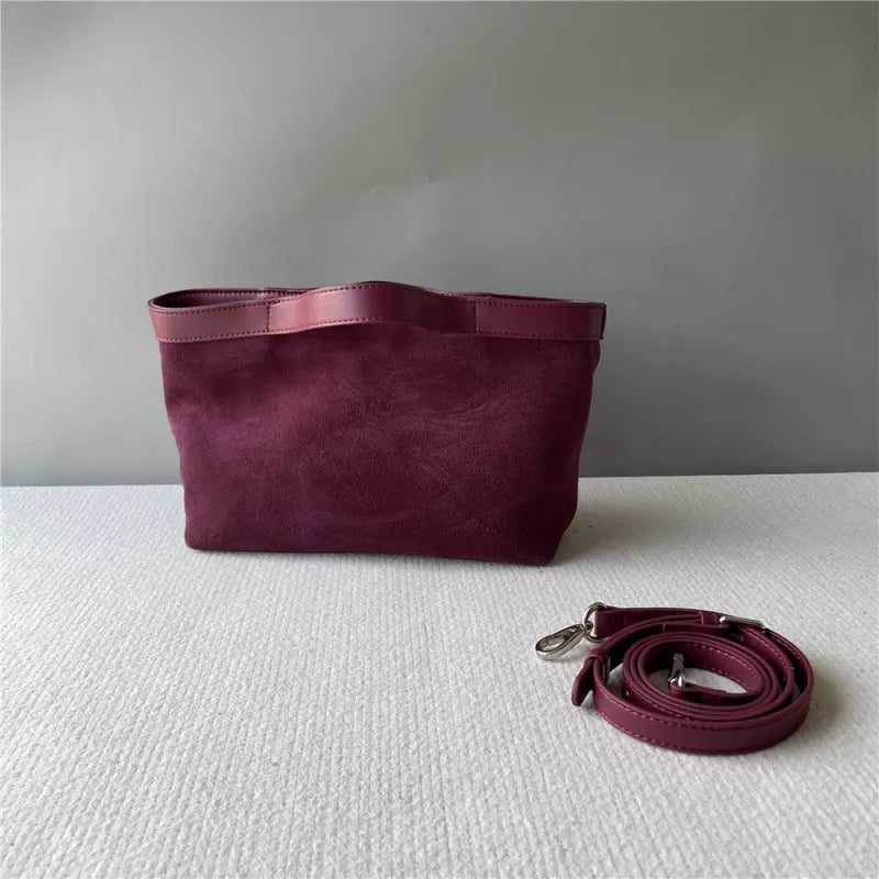 Faux Suede Shoulder Bag