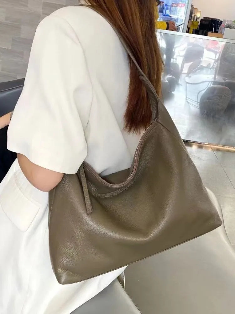 Metallic Leather Shoulder Bag