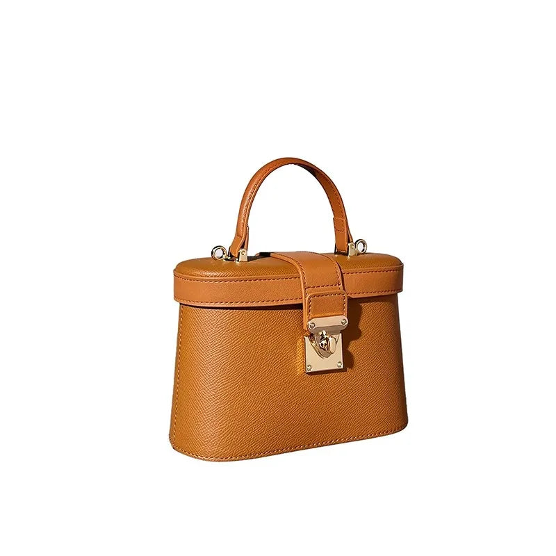 Leather Top Handle Flap Bag
