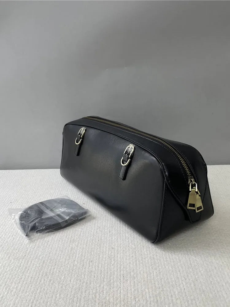 Leather Zip Shoulder Bag
