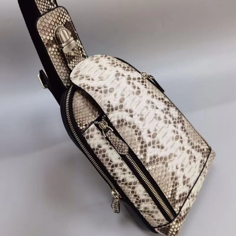 Vintage Snakeskin Leather Chest Bag