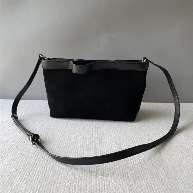 Faux Suede Shoulder Bag