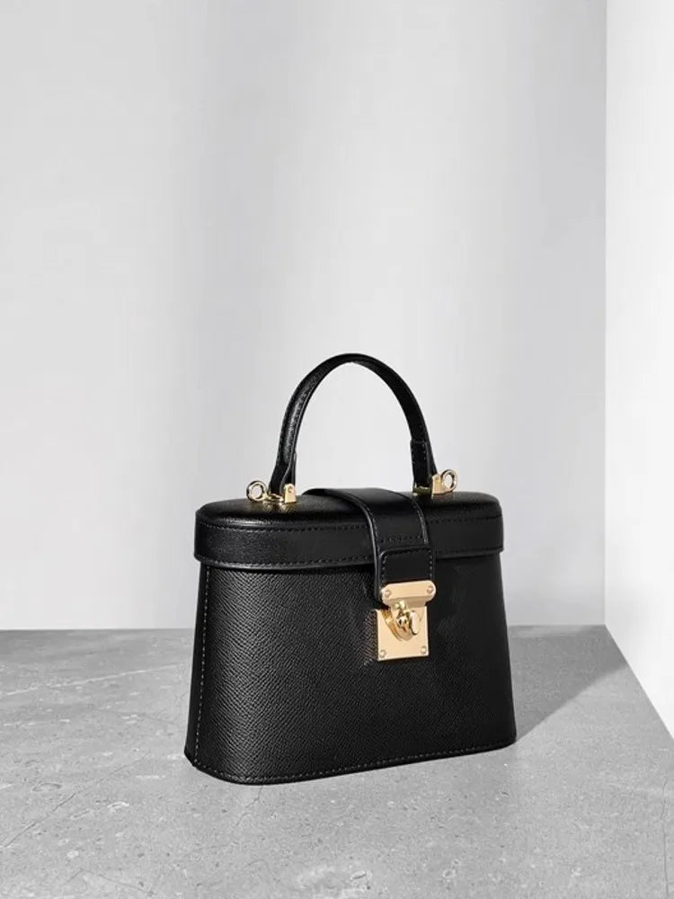 Leather Top Handle Flap Bag