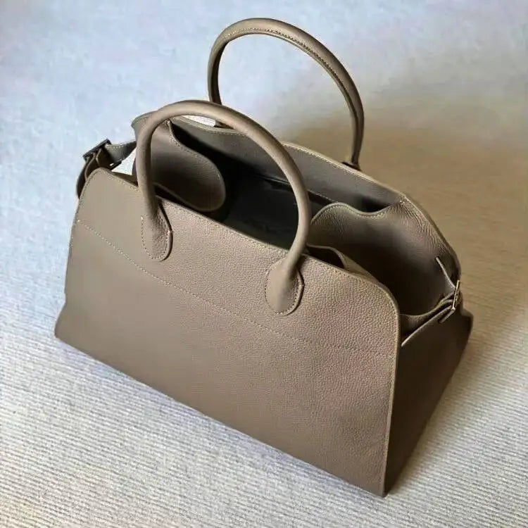 Leather Oversized Top Handle Bag
