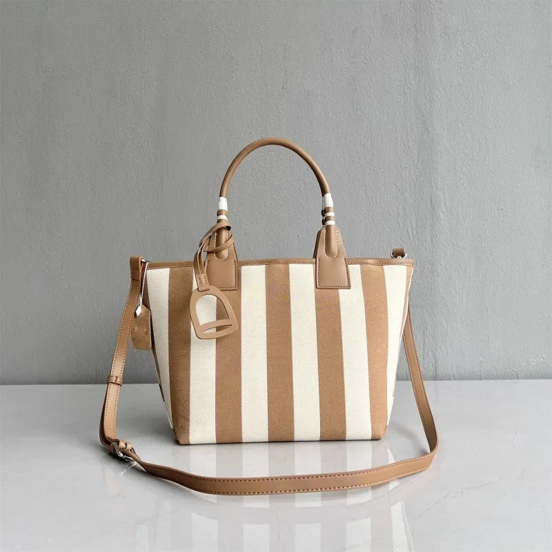 Striped Canvas Tote Bag